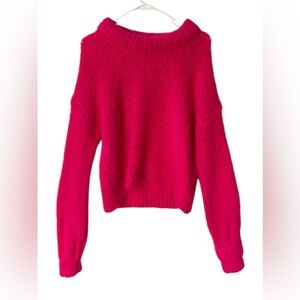 SOMETHING NEW MIRANDA ROLL NECK FUSCHIA WOOL BLEND SWEATER SIZE SMALL